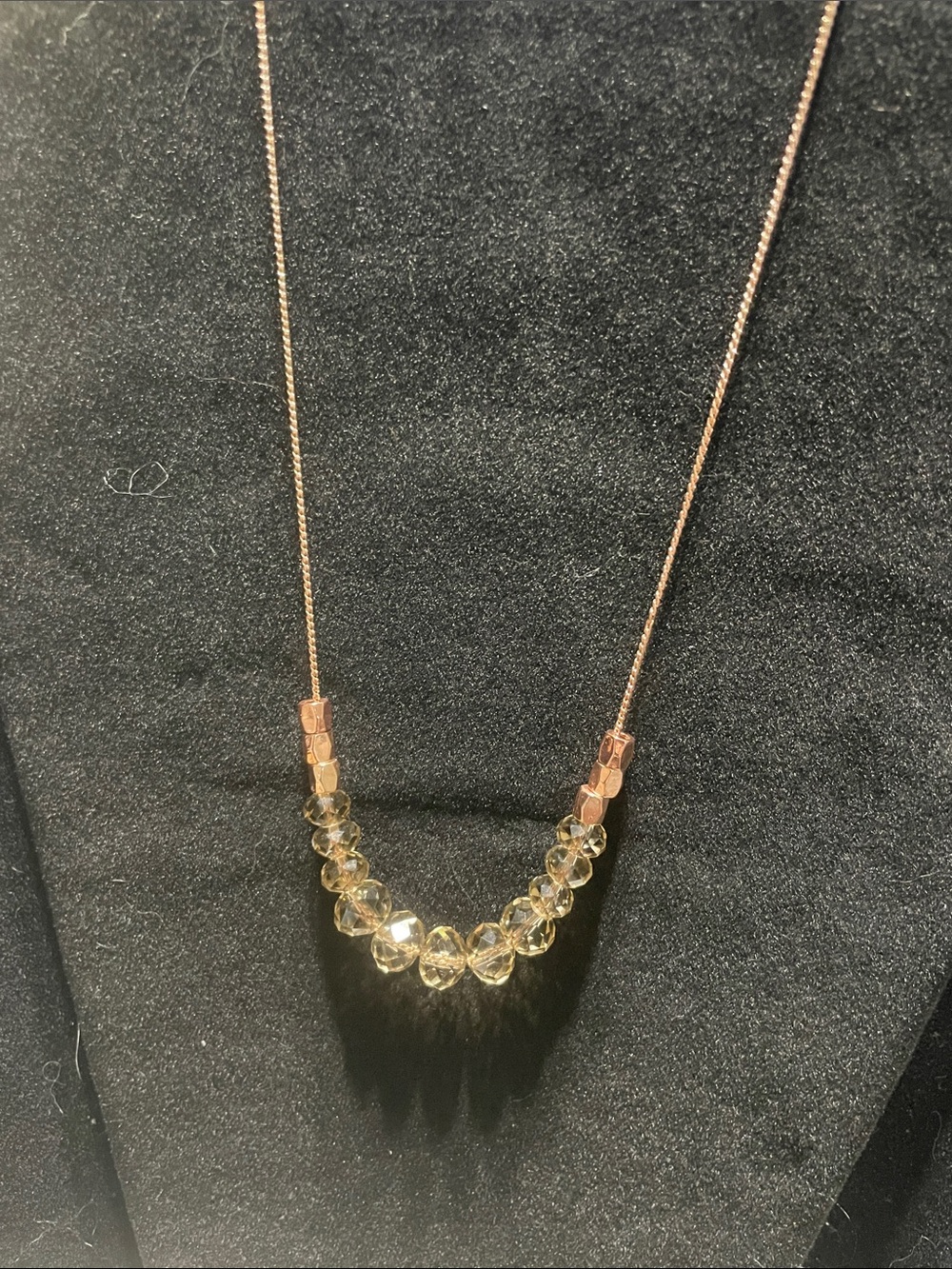 Crystal Bead Pendant Necklace in Gold   M’s